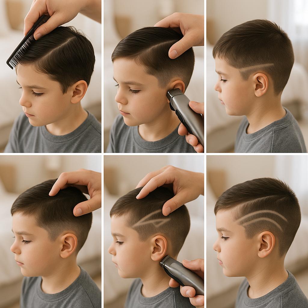 Raya al costado con rayas y formas divertidas