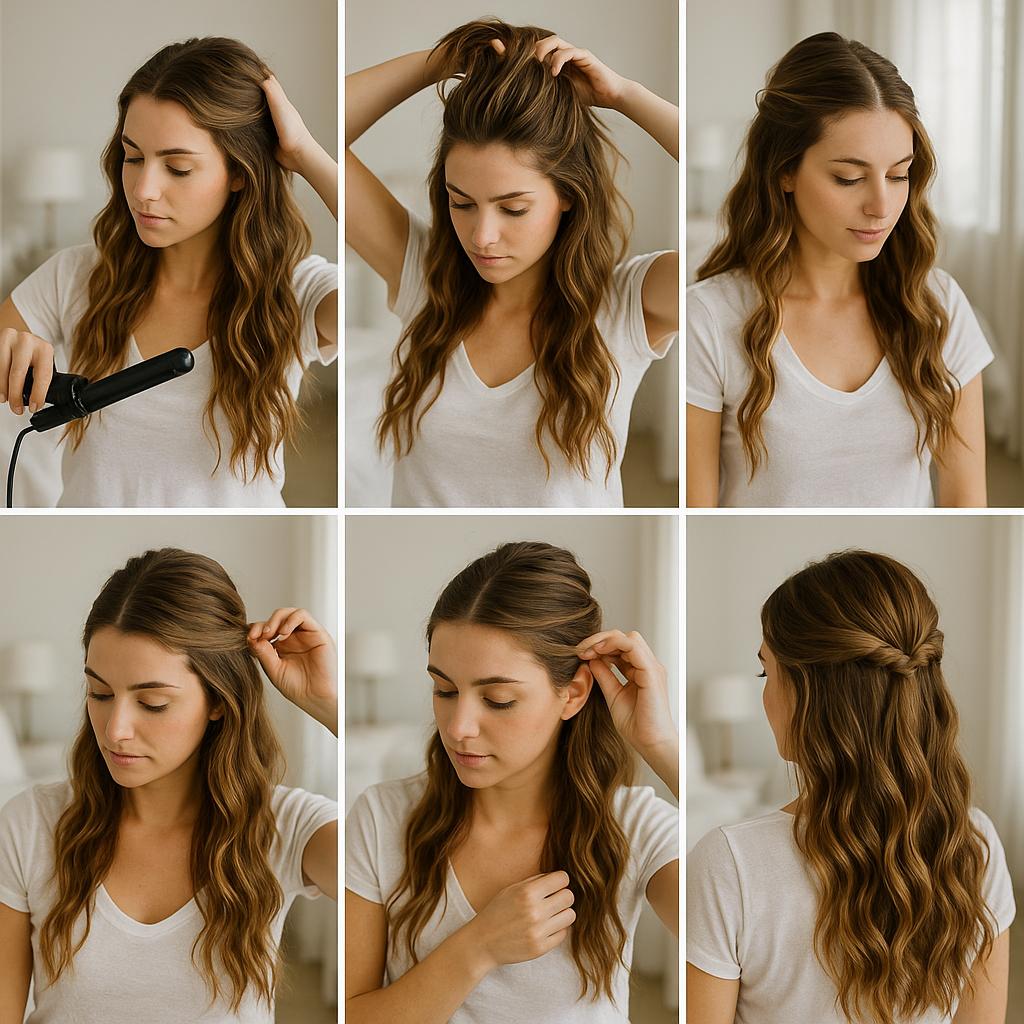 Semi recogido con ondas naturales