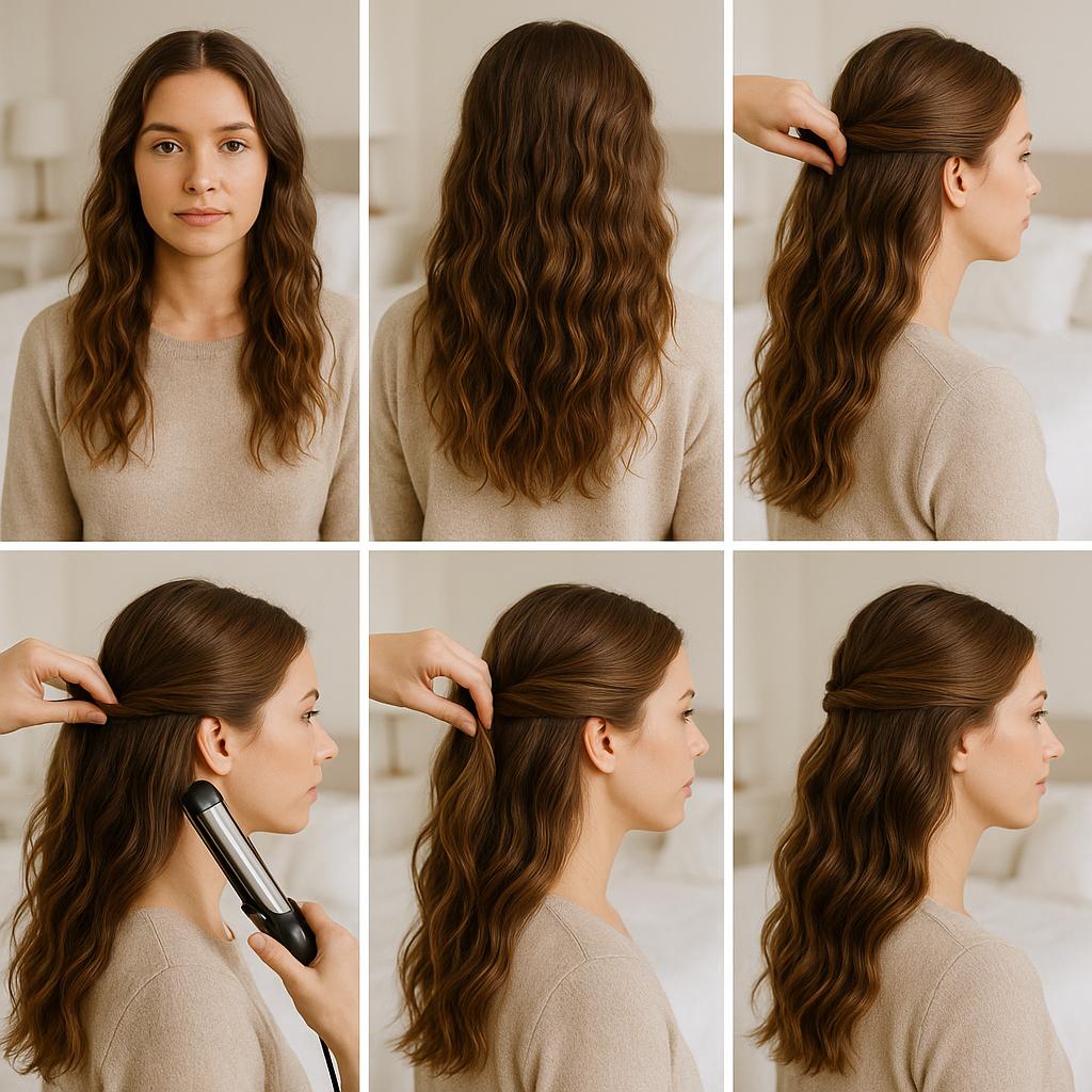 Semi recogido con ondas naturales