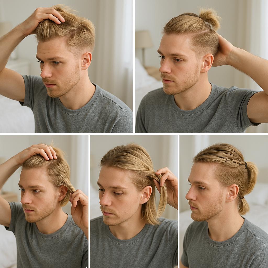 Media cola con trenza lateral