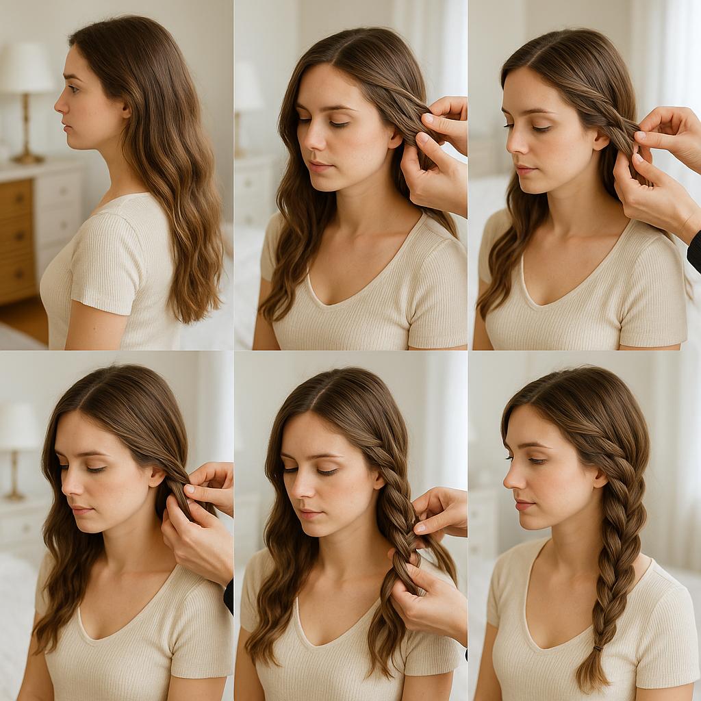 Trenza de lado con ondas naturales
