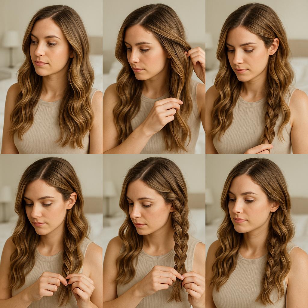 Trenza de lado con ondas sueltas