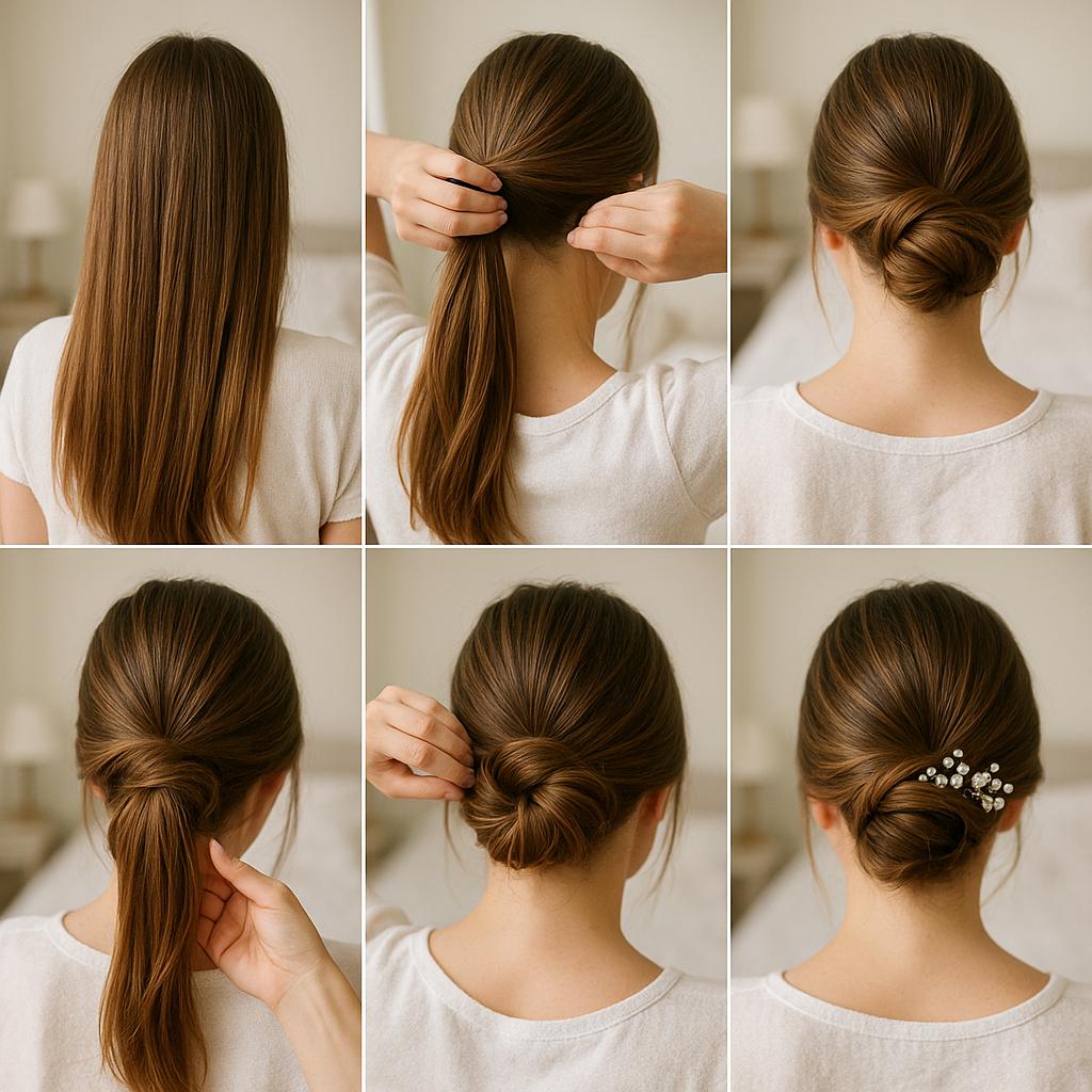 Recogido con accesorio floral