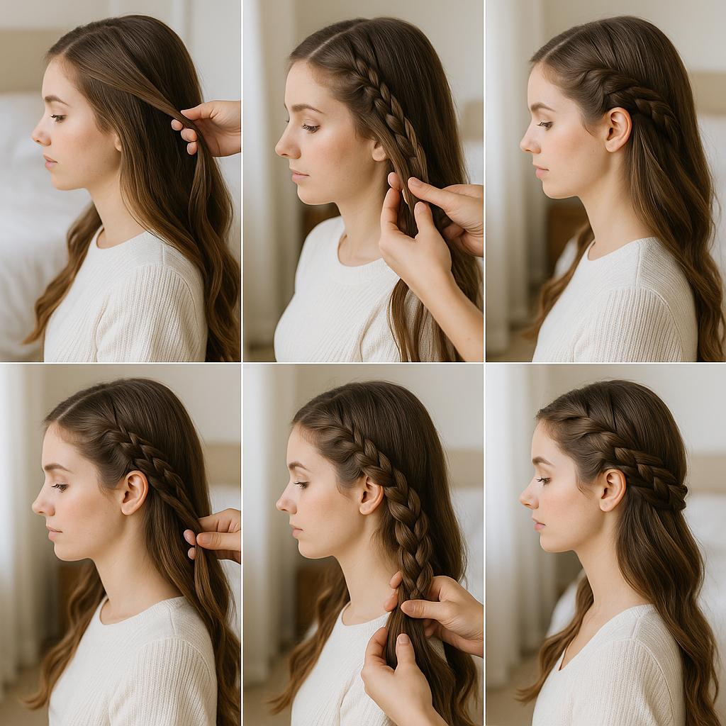 Recogido parcial con trenza trenzada