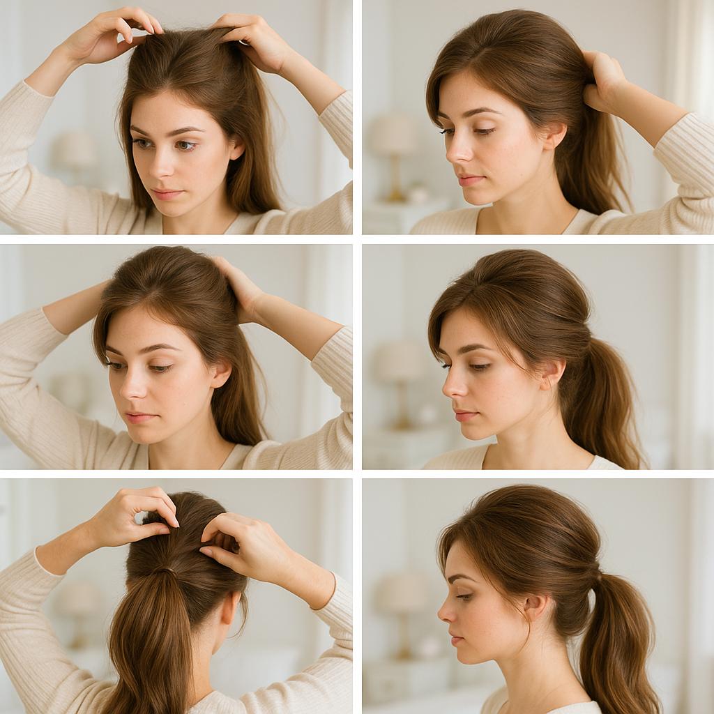 Cola de caballo baja con volumen