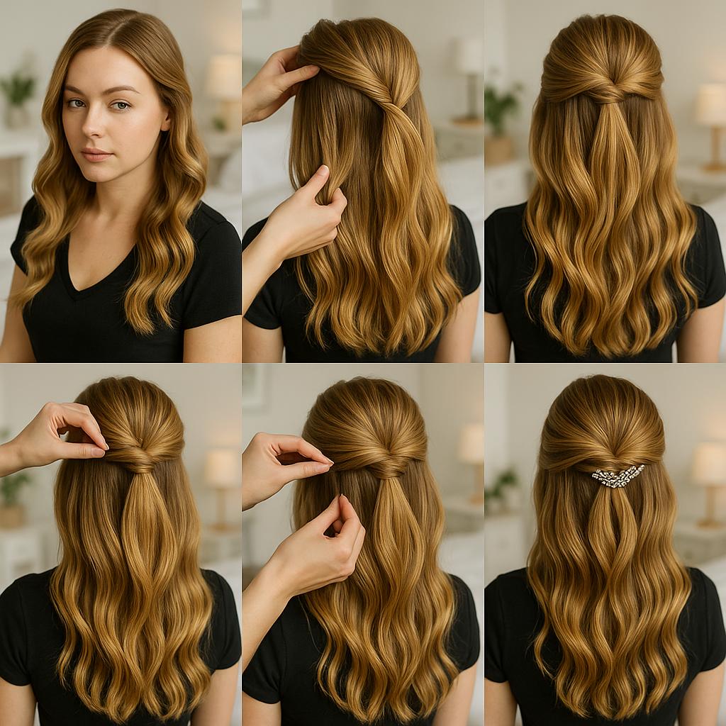 Semi recogido con ondas suaves