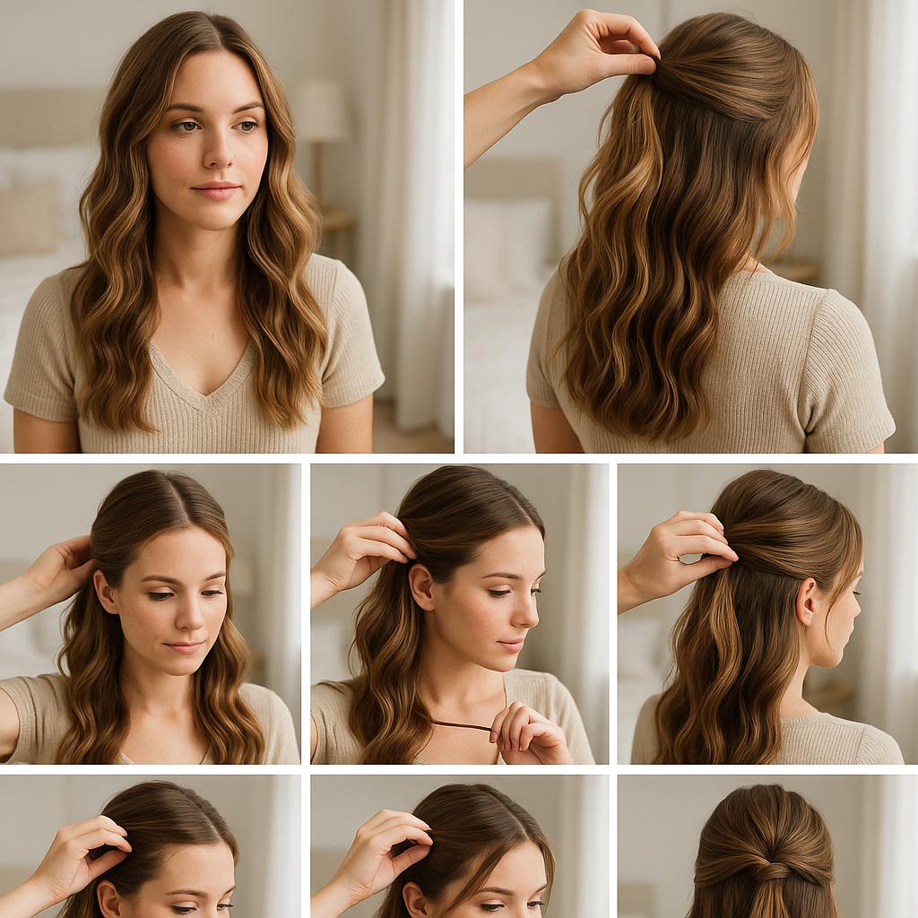 Semi recogido con ondas naturales