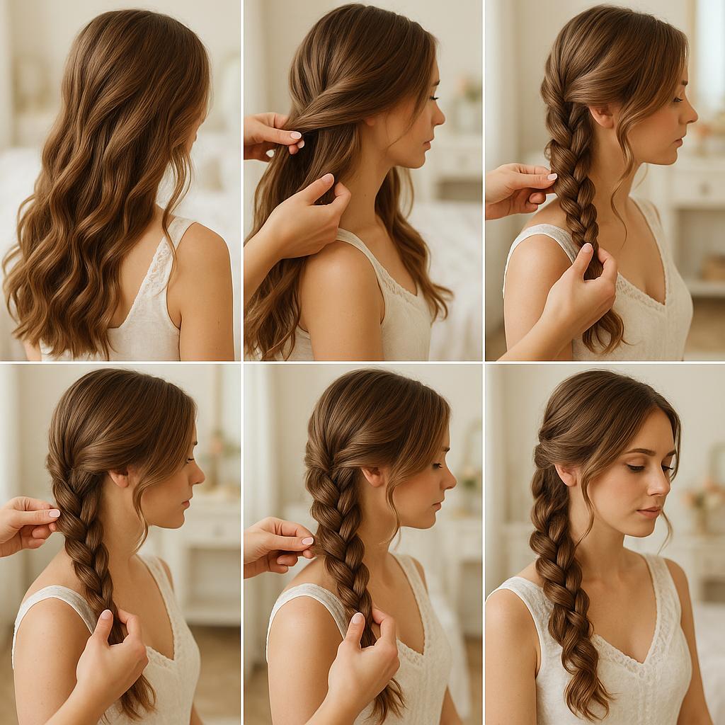 Trenza lateral con mechones sueltos