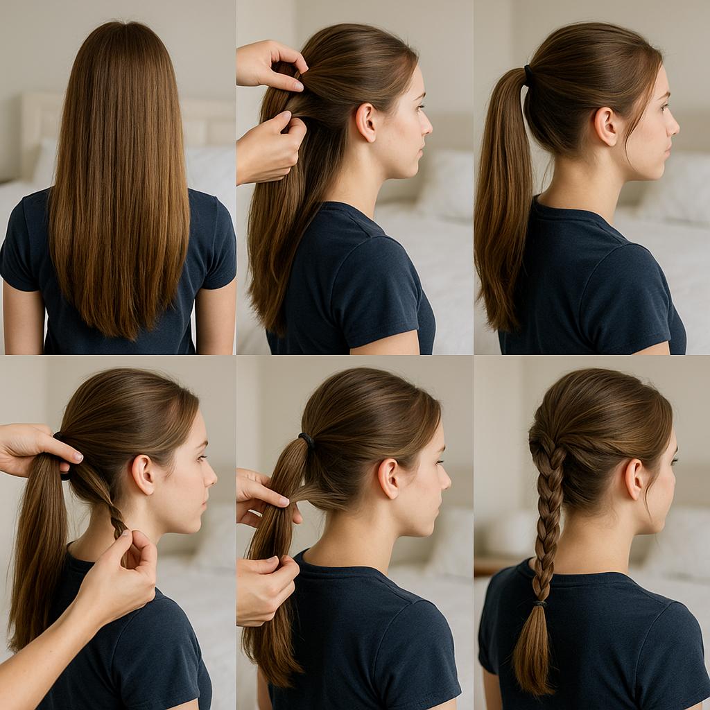 Media cola con detalles de trenza