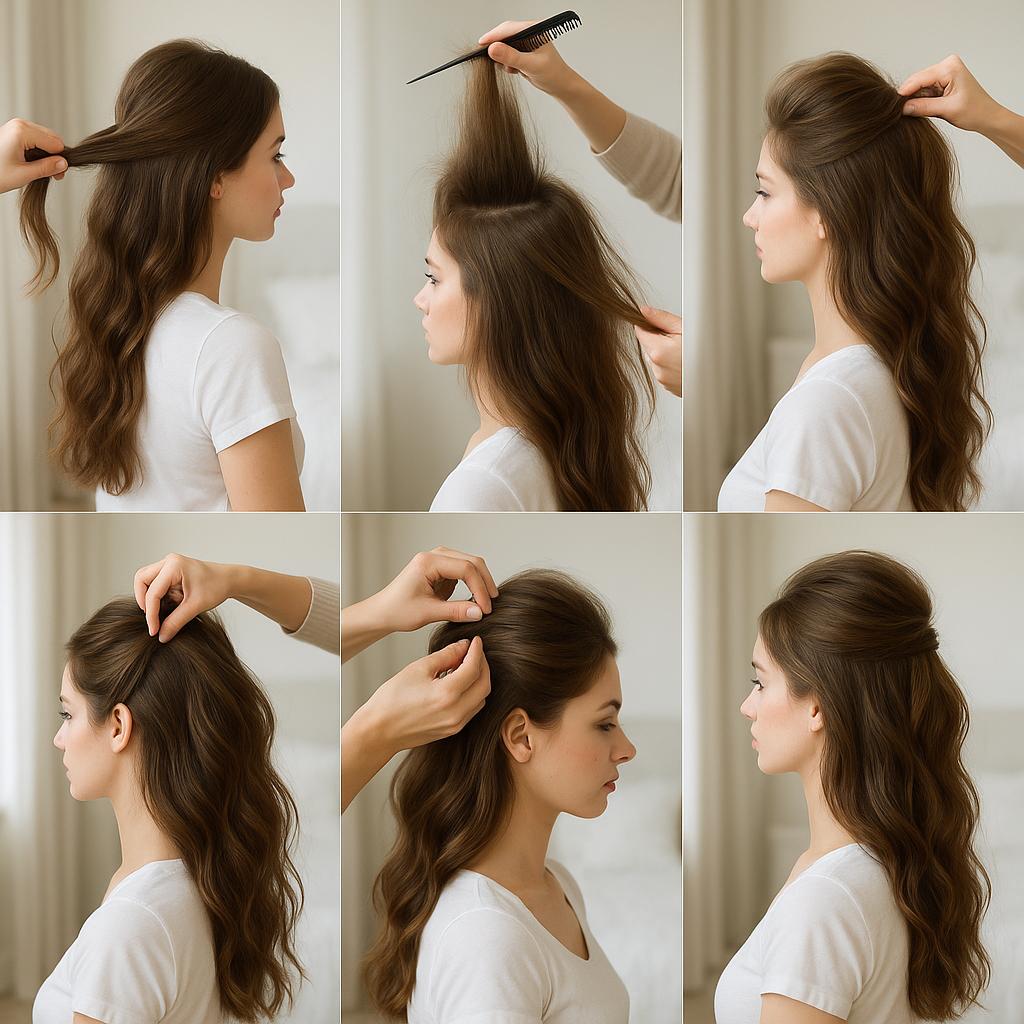 Semi recogido con volumen y textura