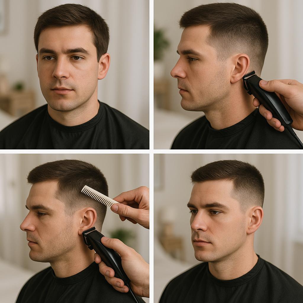 Estilo crew cut pulido