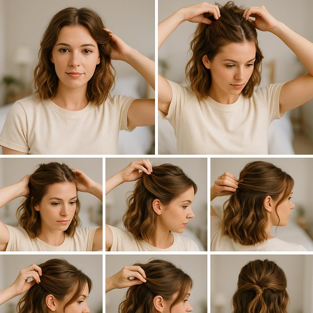 Semi recogido con ondas naturales