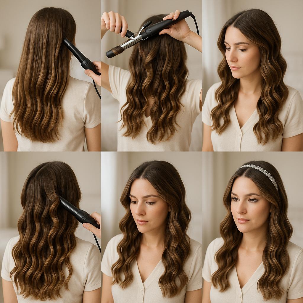 Ondas sueltas con diadema brillante