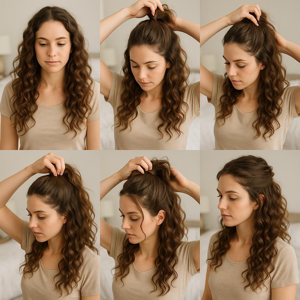 Semi recogido con rizos definidos