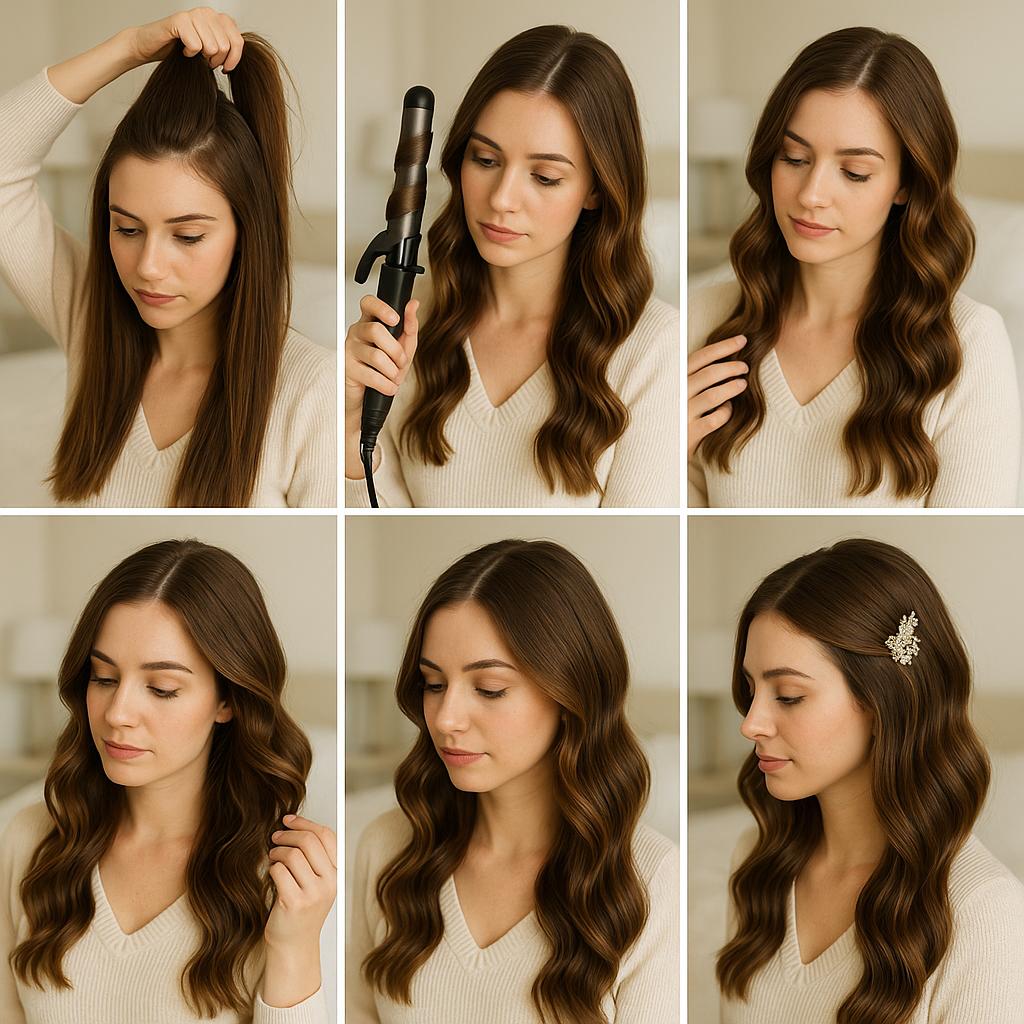 Ondas sueltas con accesorio brillante