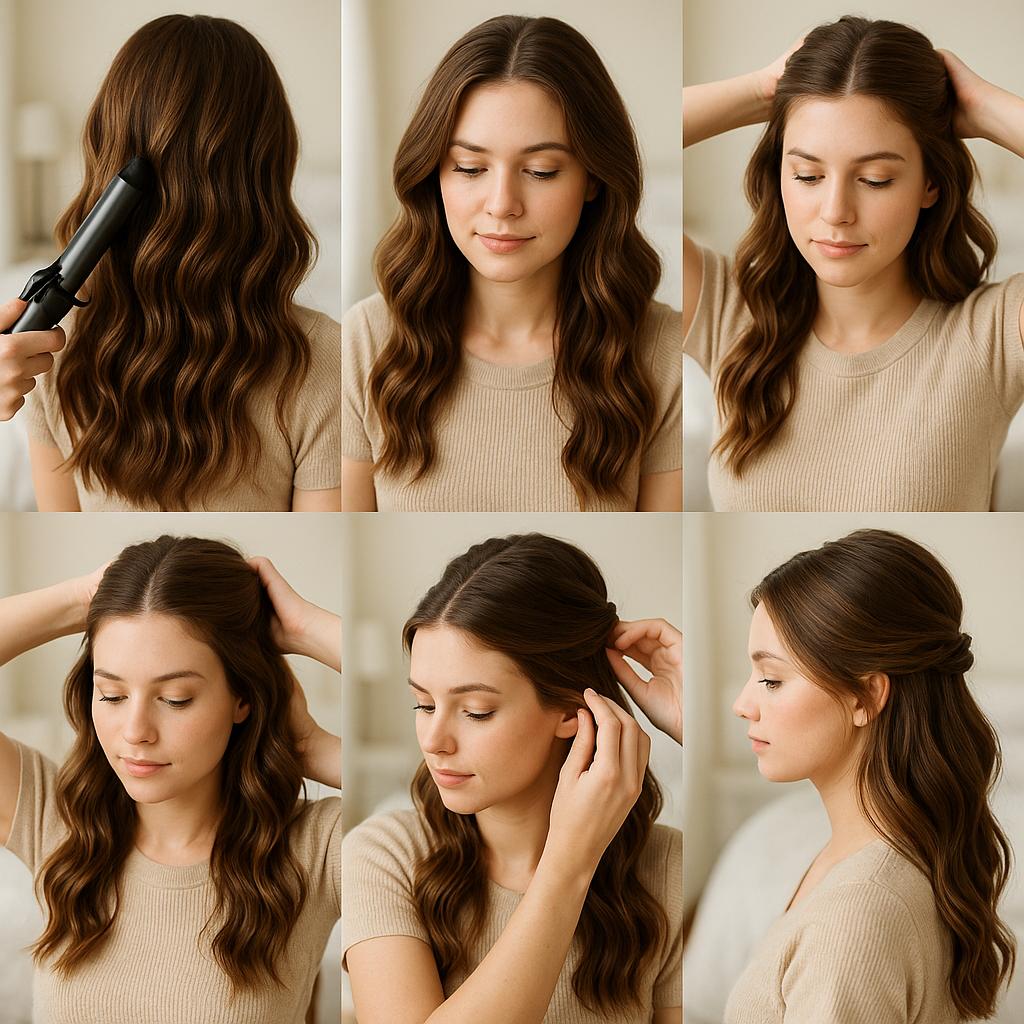 Semi recogido con ondas suaves