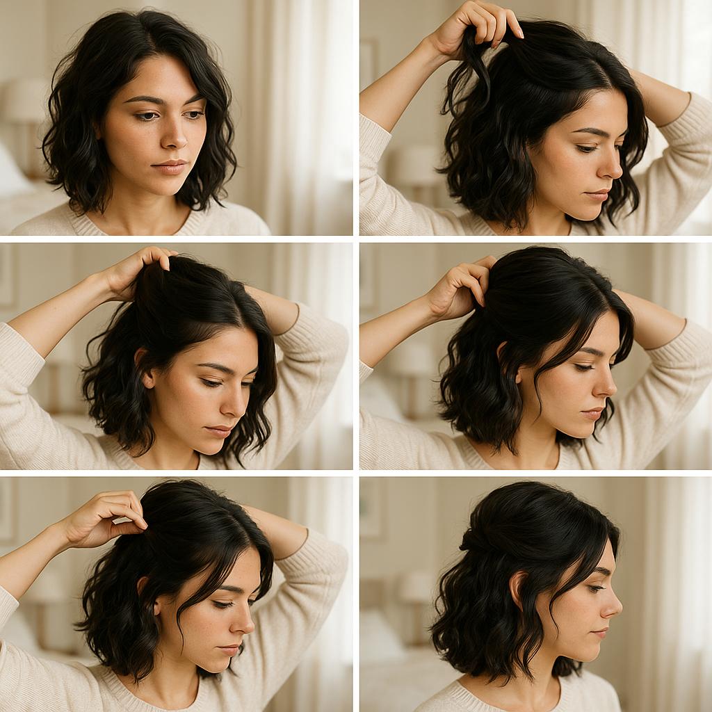 Semi recogido con ondas naturales