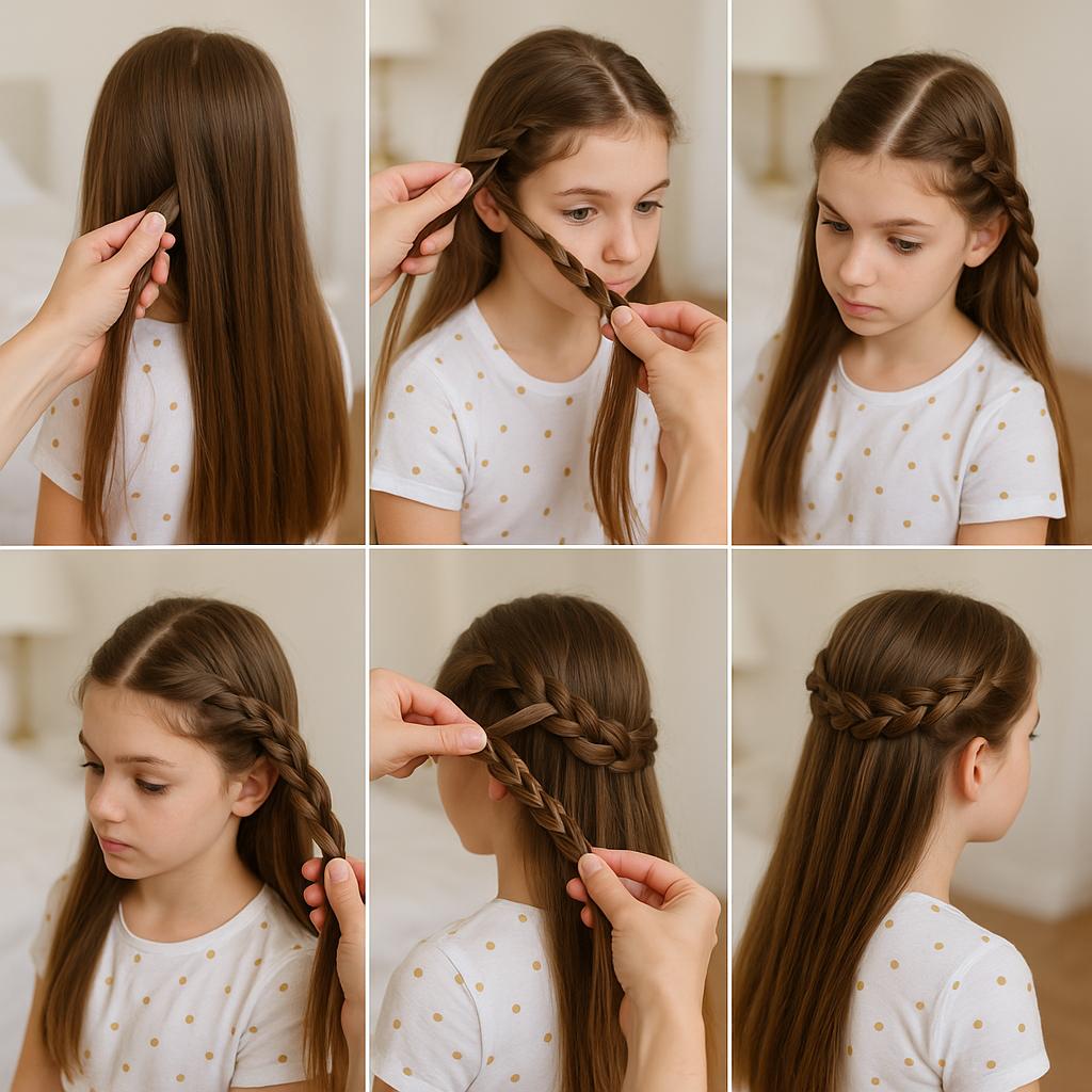 Semi recogido con trenza de corona