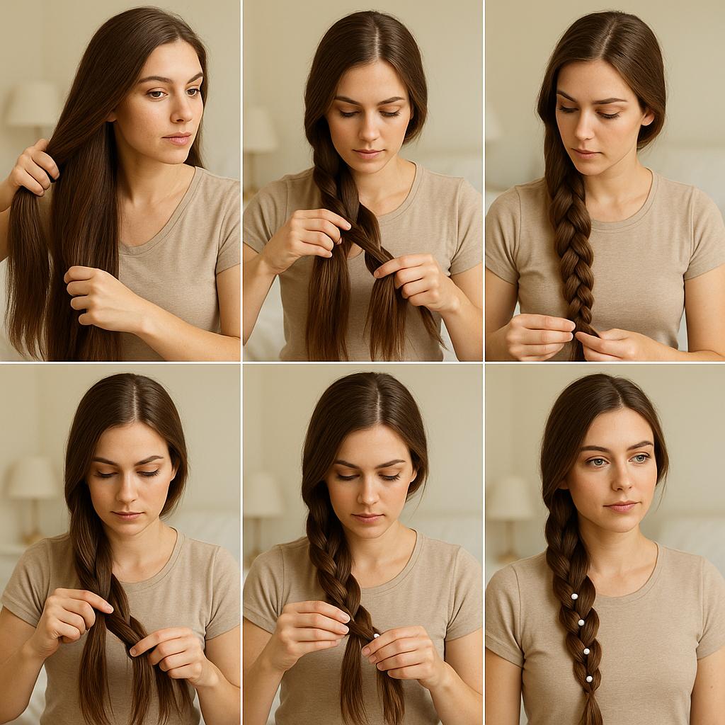 Trenza de lado con accesorios