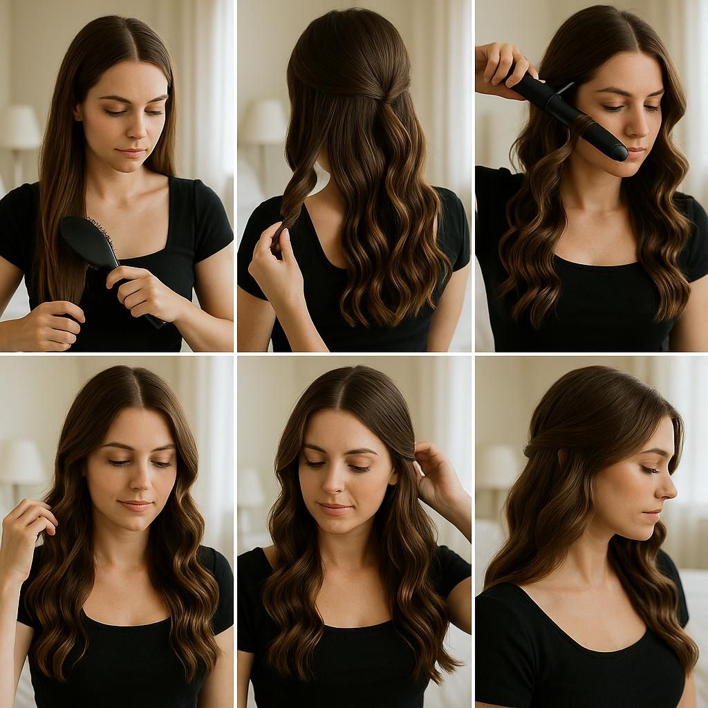 Ondas sueltas con accesorio brillante