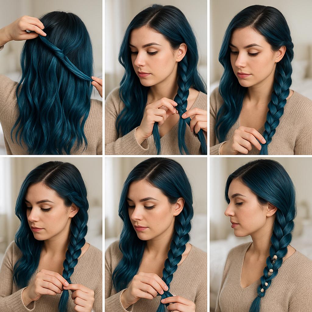 Trenza de lado con detalles bohemios