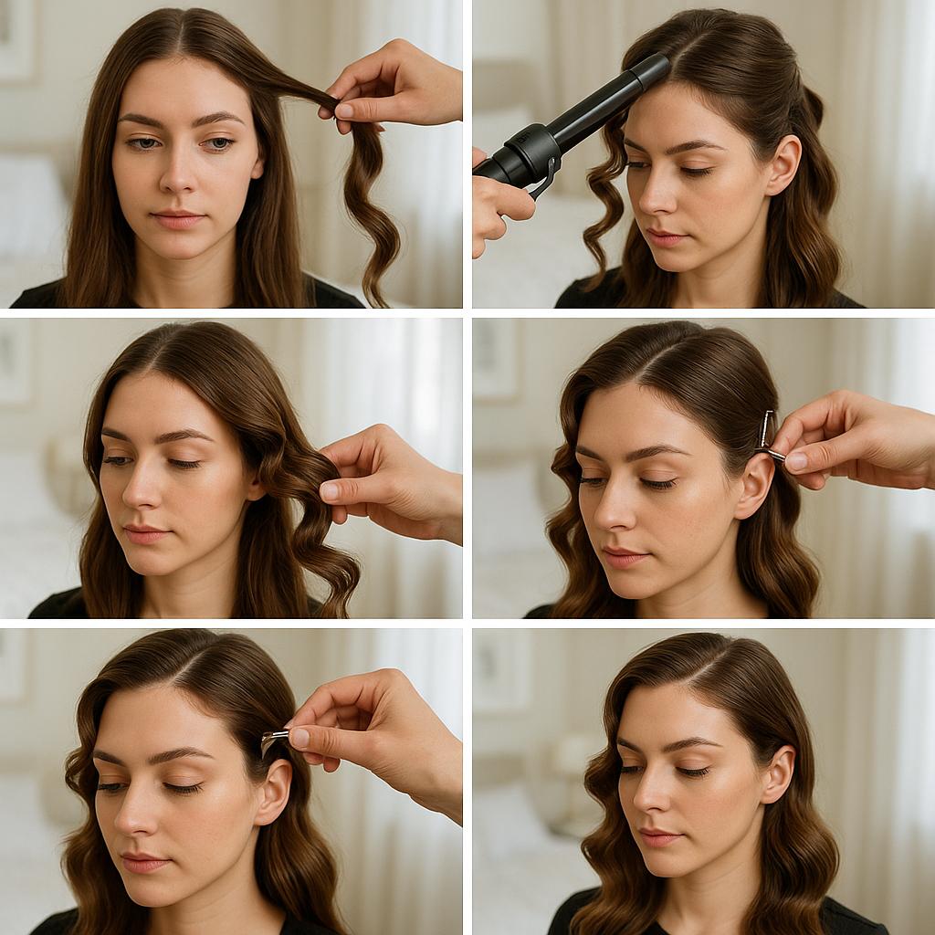 Ondas al agua con flequillo despejado