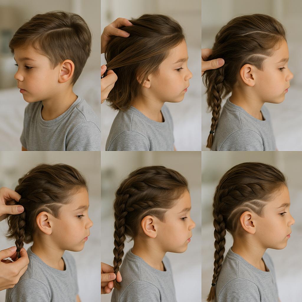 Trenza de lado con ondas y figuras