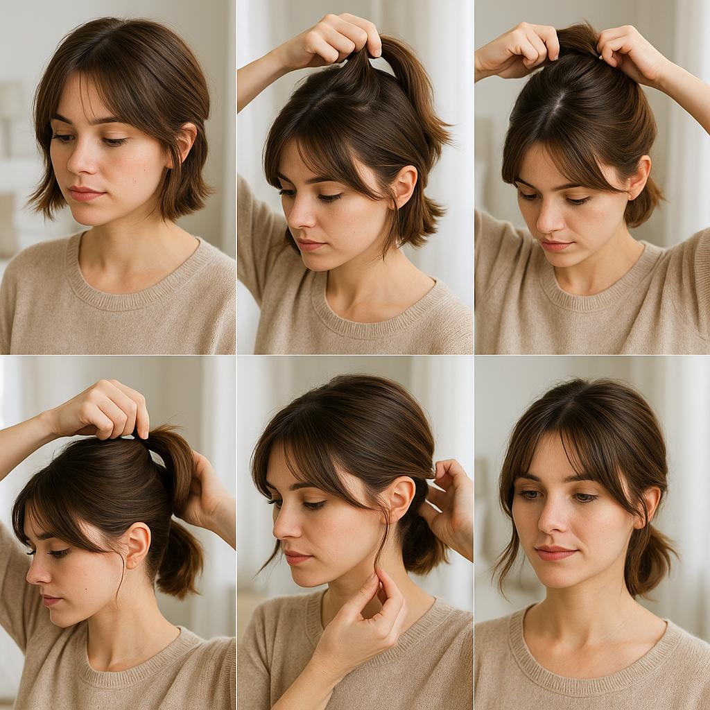 Media cola baja con mechones sueltos