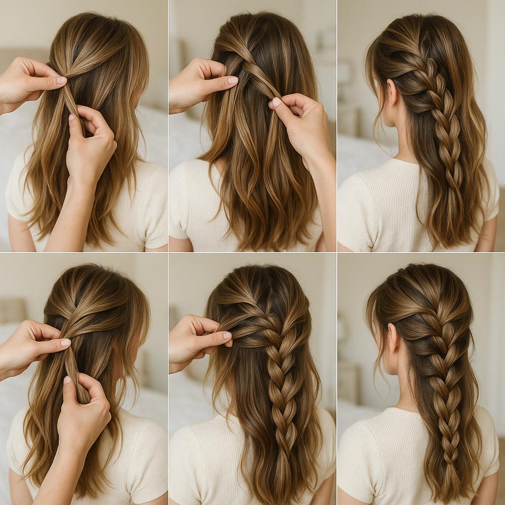 Trenza francesa con mechones sueltos