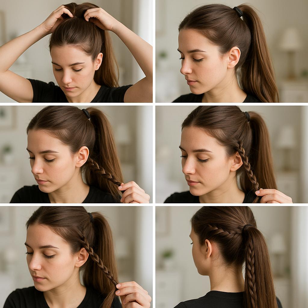 Media cola con detalles trenzados