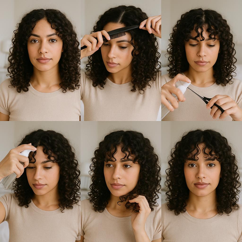 Flequillo Cortina con Rizos Definidos