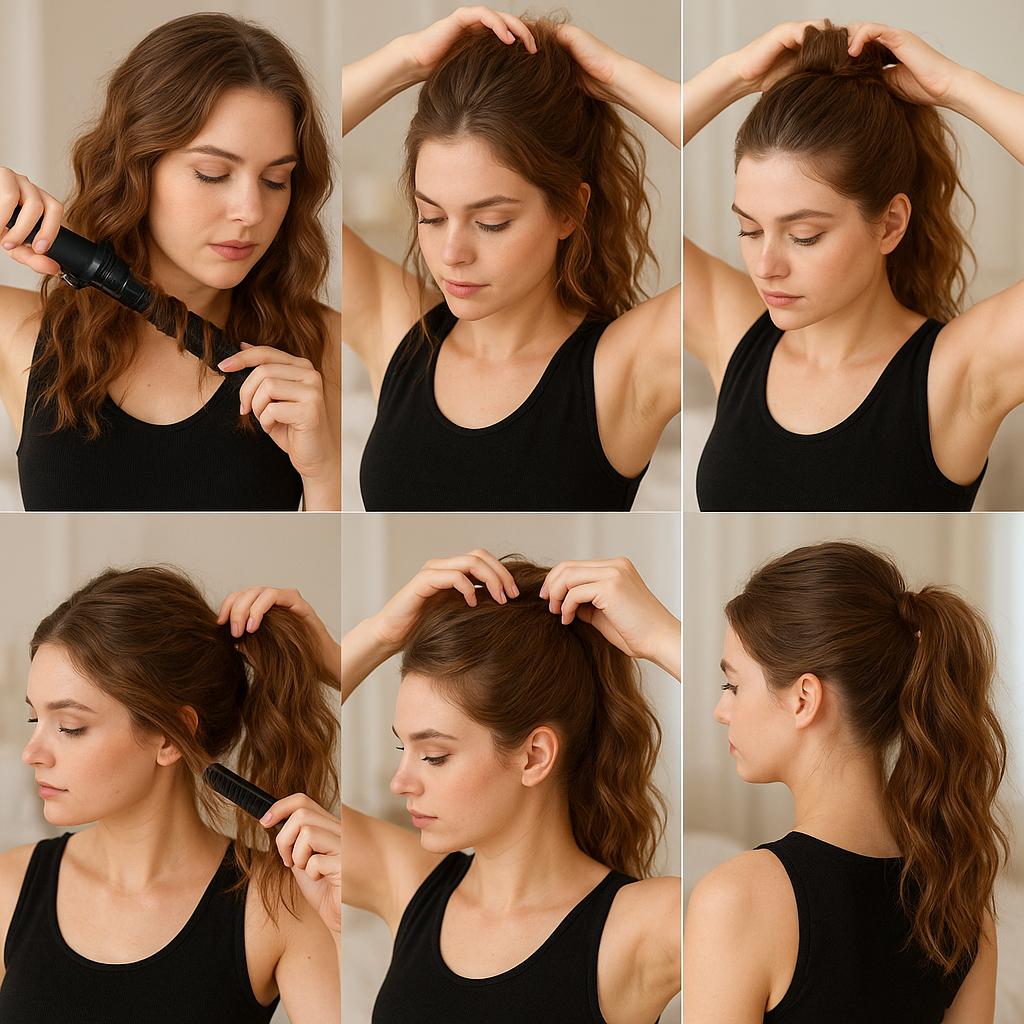 Cola de caballo con textura y movimiento