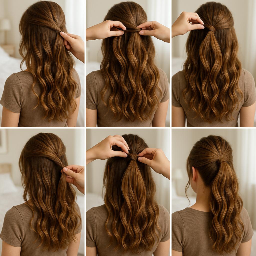 Semi recogido con ondas naturales