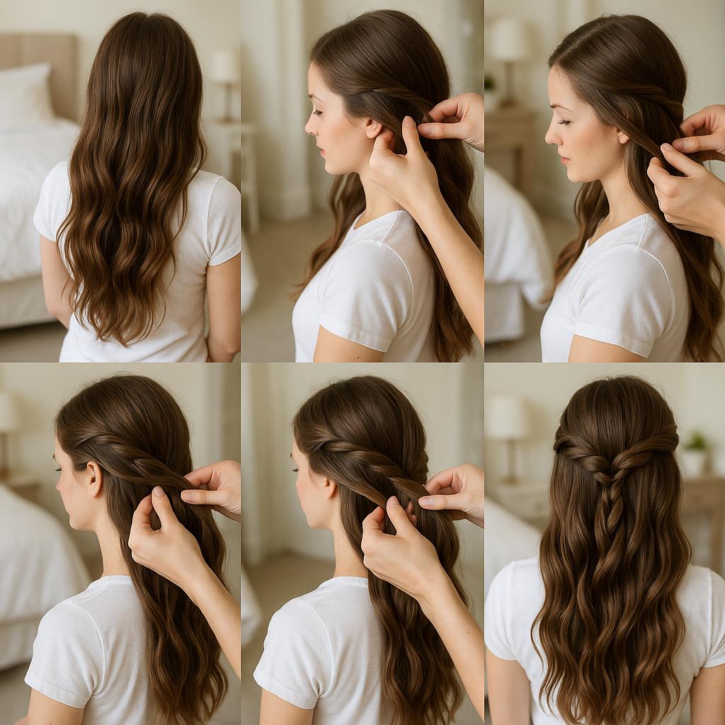 Semi recogido romántico con trenzas