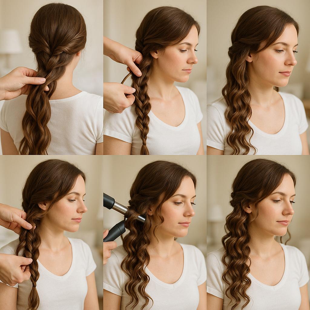 Trenza lateral complementada con rizos