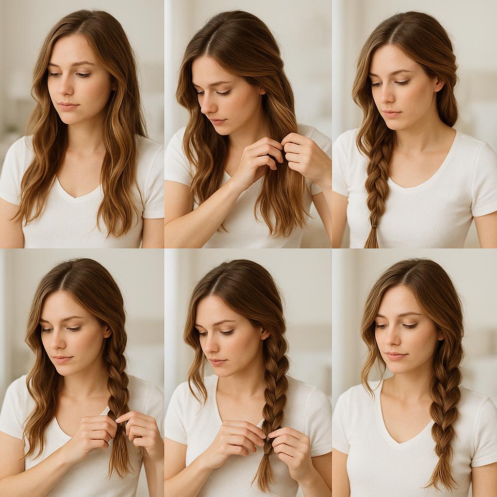 Trenza suelta con mechones despeinados