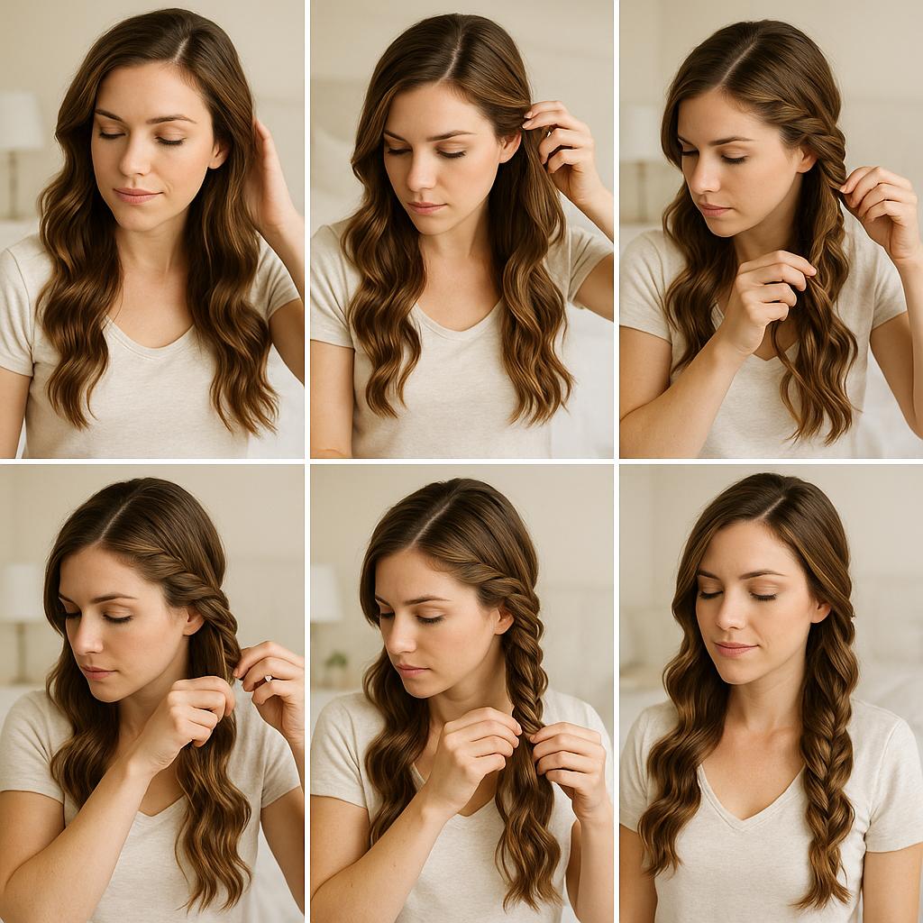 Trenza de lado con ondas sueltas