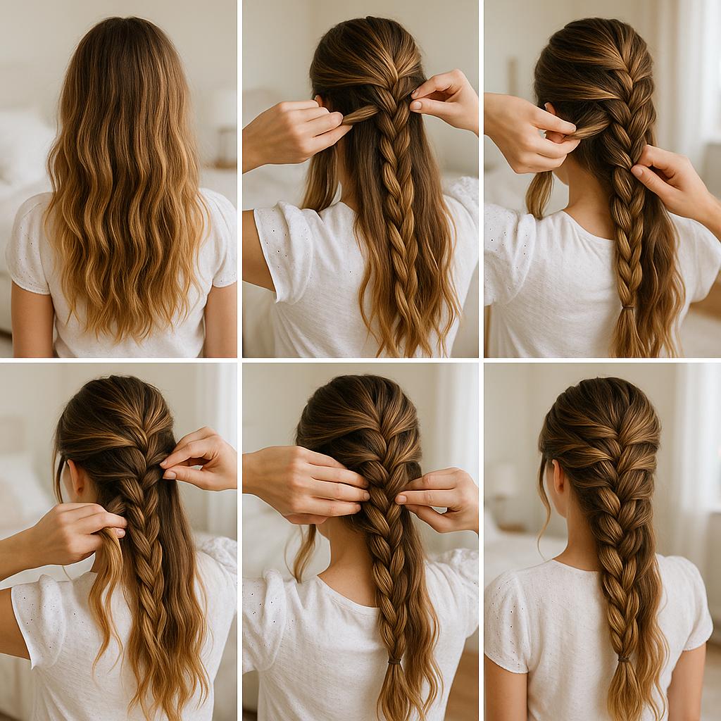 Trenza francesa con toque bohemio