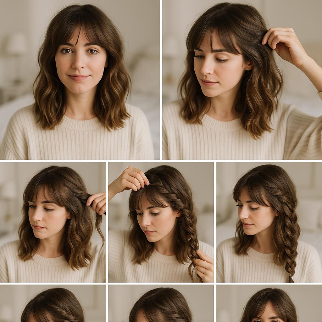 Trenza de lado con ondas sueltas