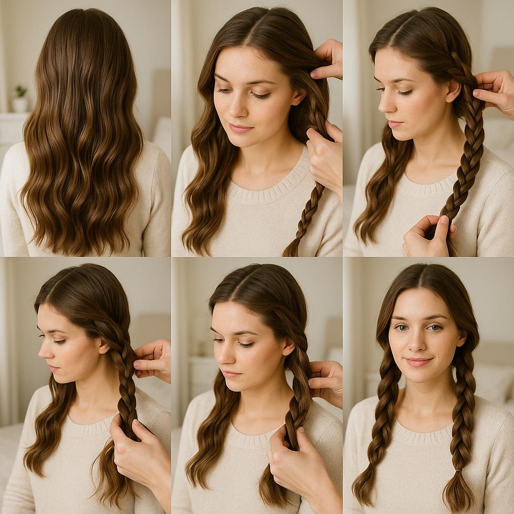 Trenza doble con ondas suaves