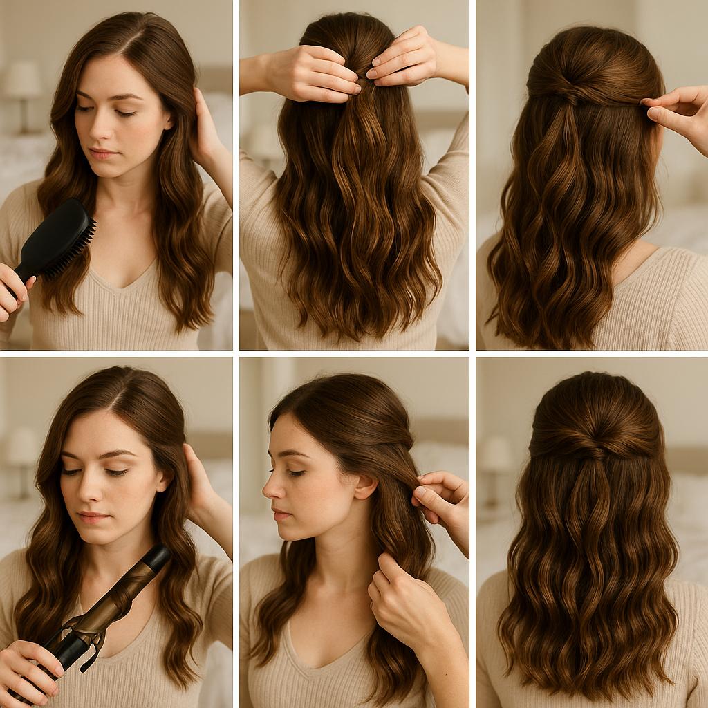 Semi recogido con ondas naturales