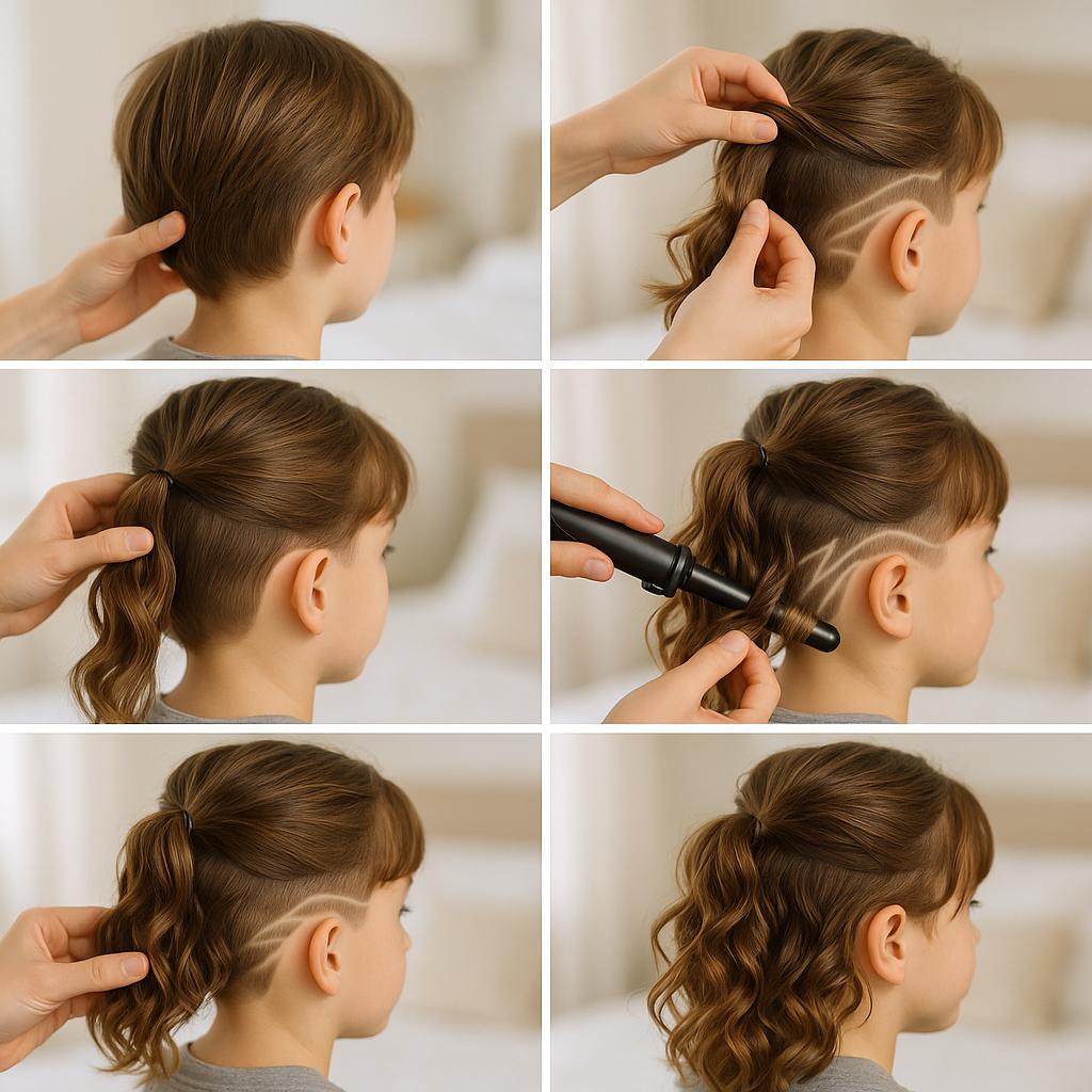 Semi recogido con ondas y dibujo lateral