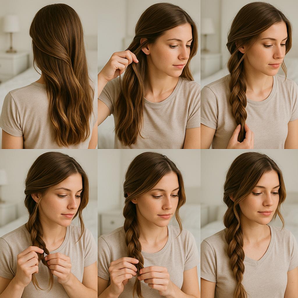 Trenza lateral con mechones sueltos