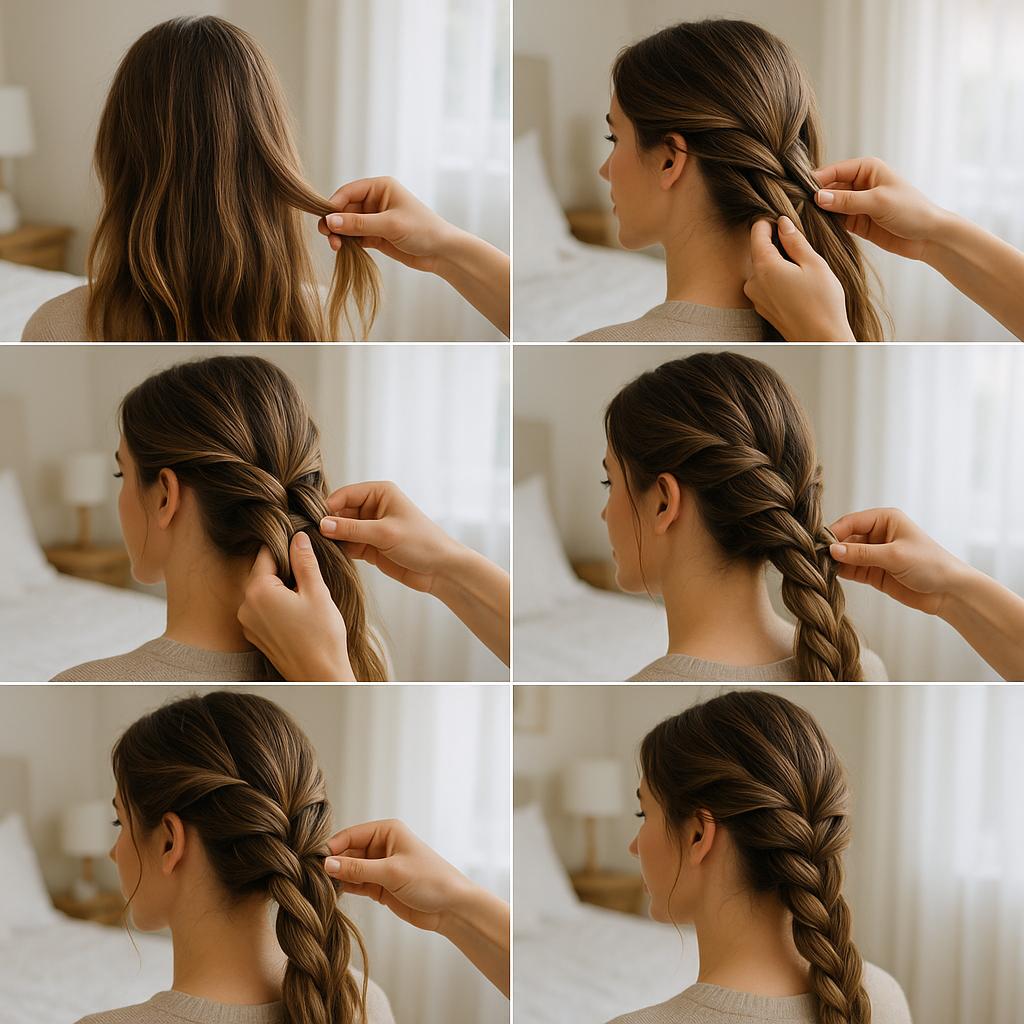 Trenza francesa con mechones sueltos