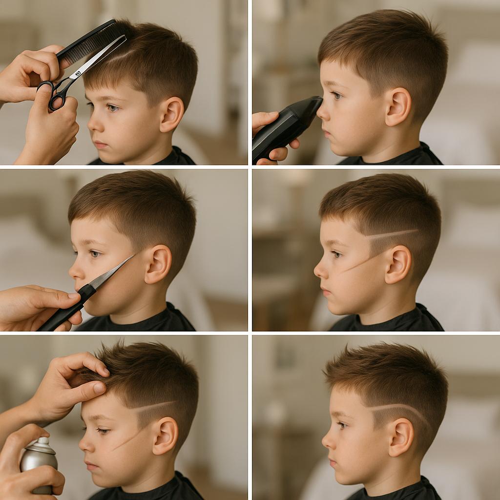 Corte pixie con líneas creativas
