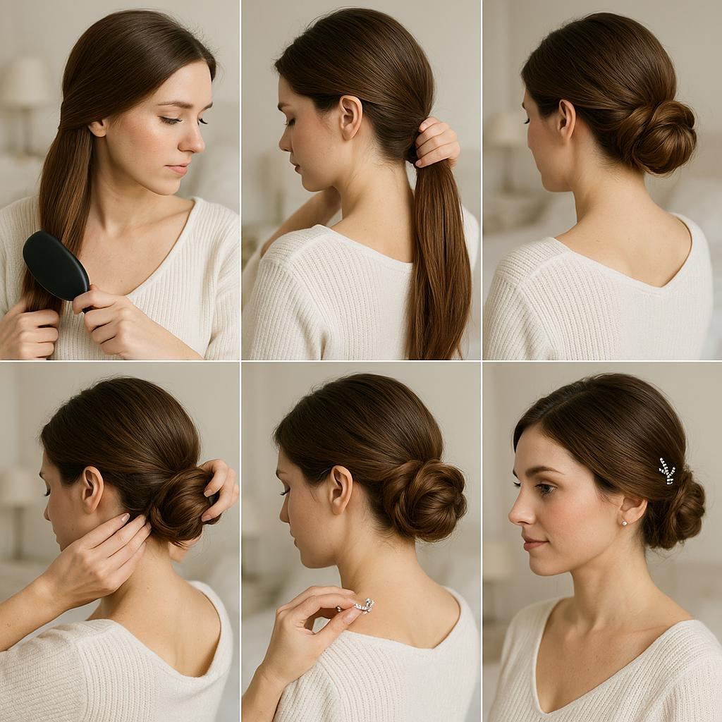 Recogido lateral con accesorios brillantes