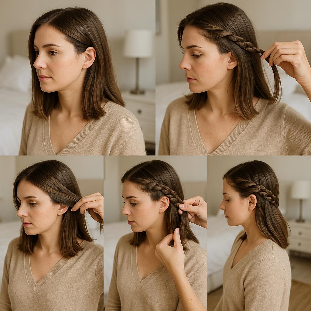Semi recogido con trenza lateral
