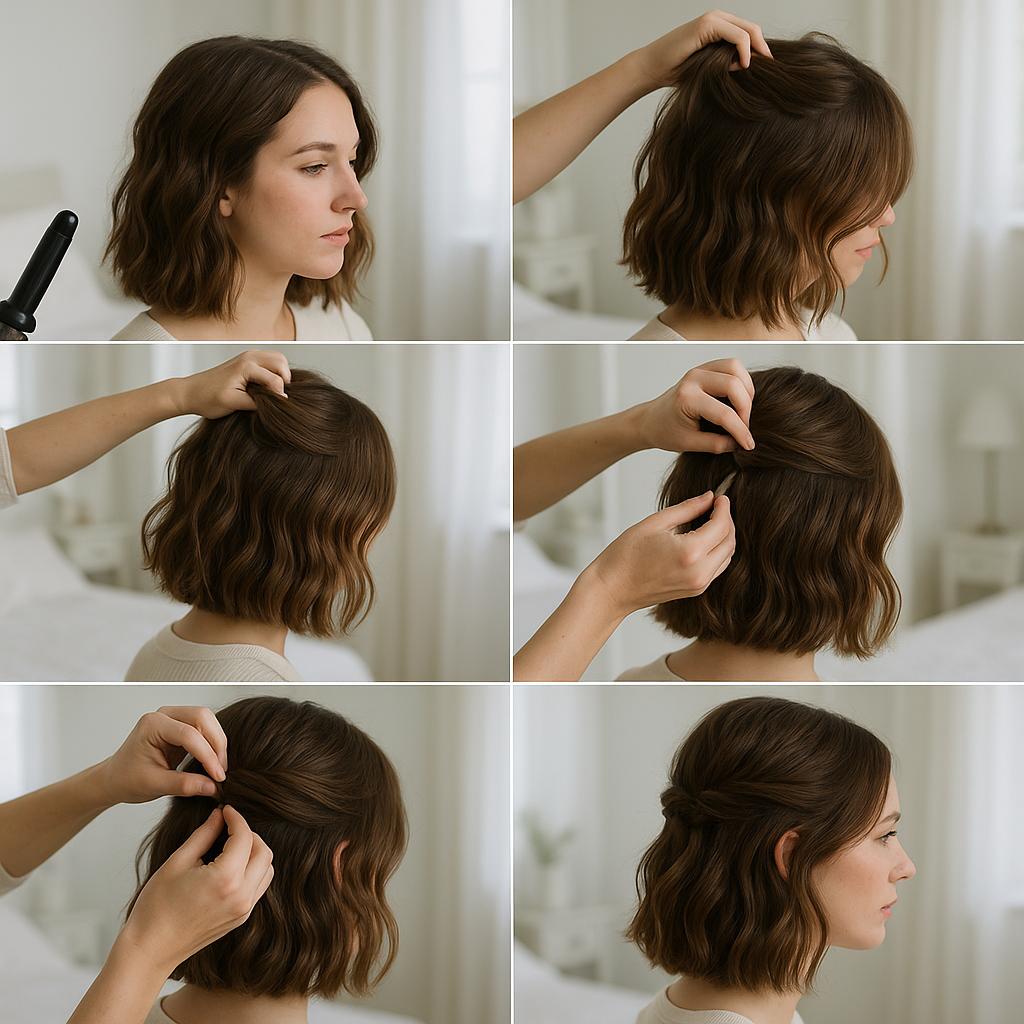 Semi recogido con ondas naturales