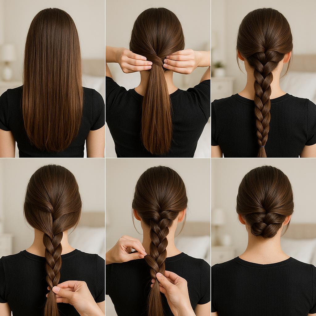 Moño bajo con trenza elegante