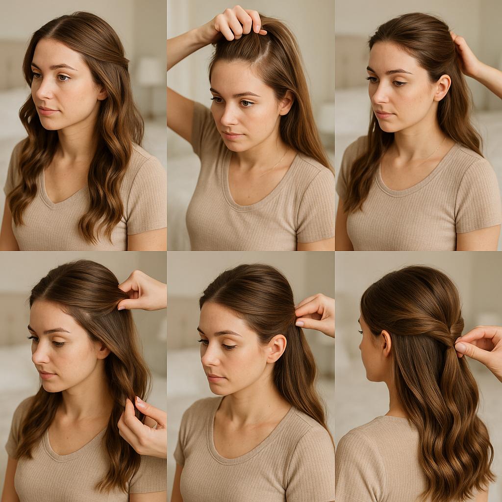 Semi recogido con ondas suaves